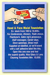 Towelette for Hands & Face sample